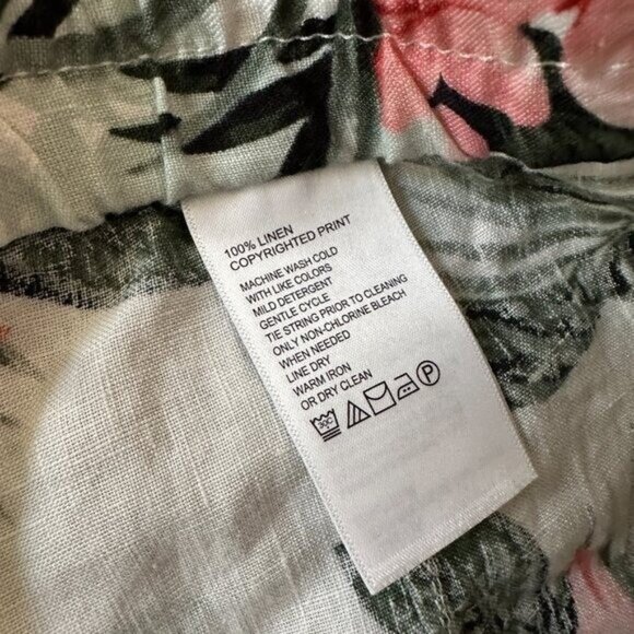 NWT Tommy Bahama 100% Linen Wide Leg Full Length Pants LARGE Everglade Oasis - Picture 3 of 6